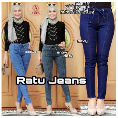 Ratu jeans High Waist Bahan Melar