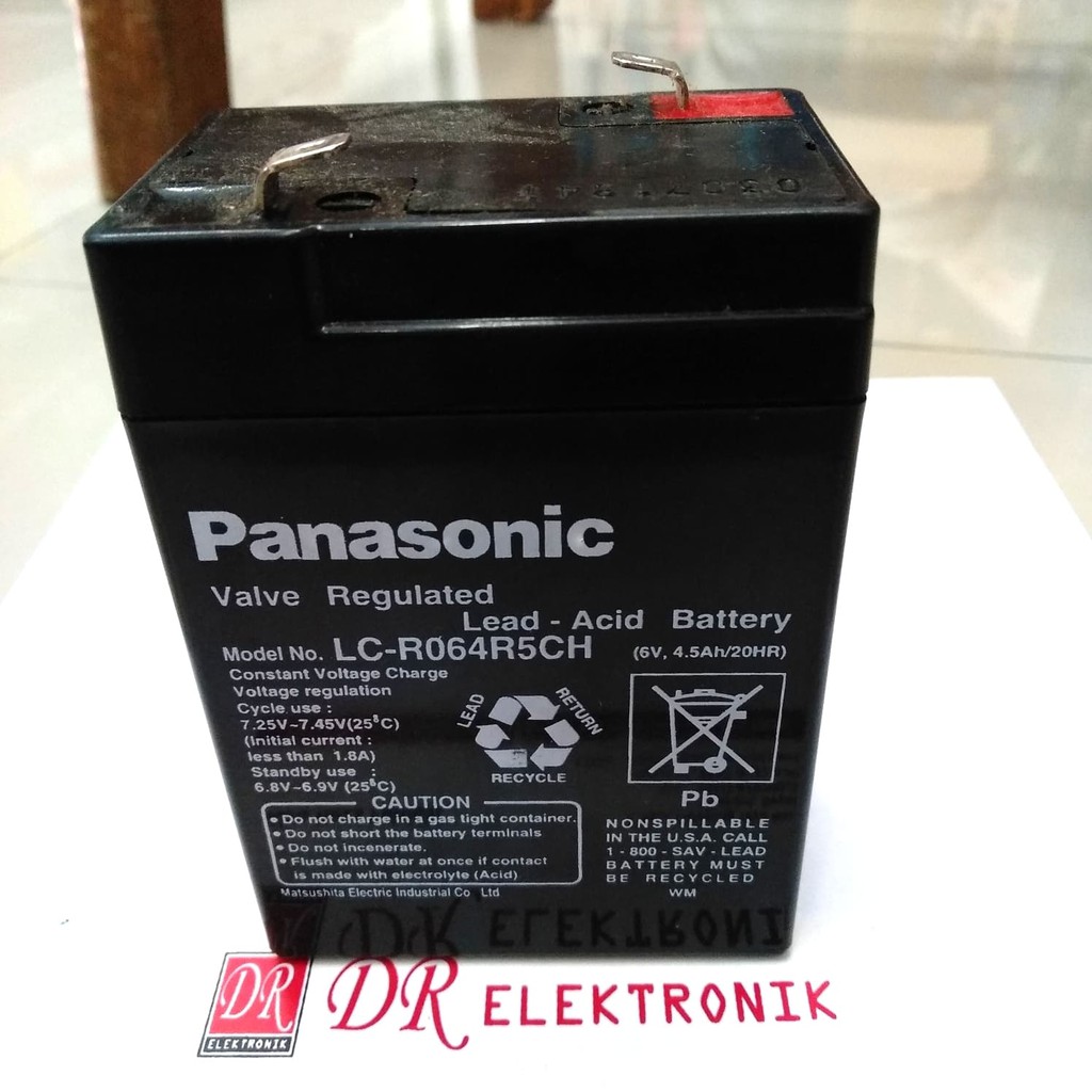 Aki Kering Panasonic KW 6 volt v 4,5 Ah