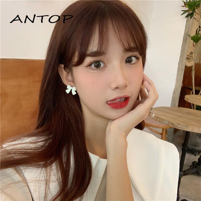 Anting Tusuk Bentuk Pita Bahan Alloy Untuk Wanita