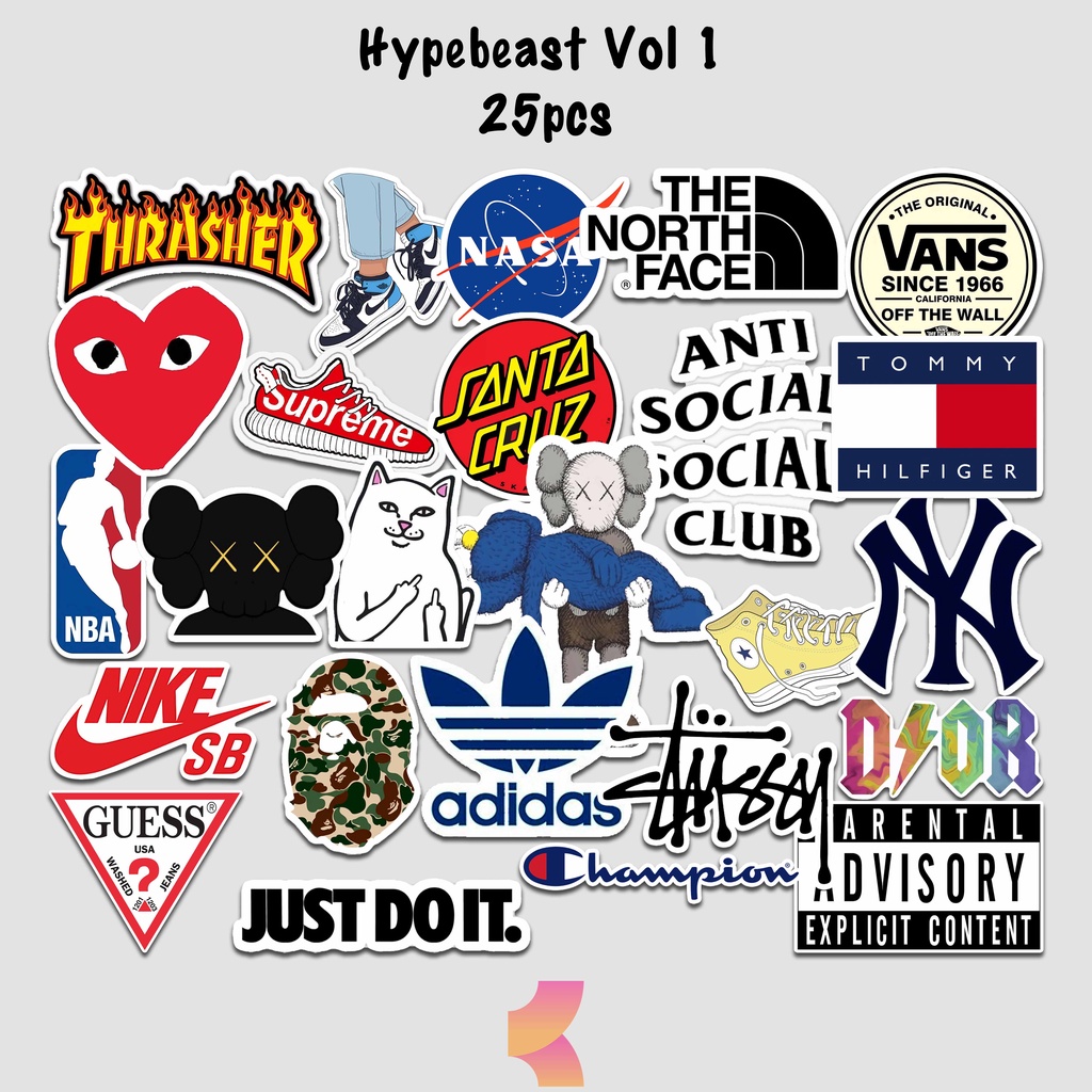 

Stiker Logo Brand Aesthetic Hypebeast Case Hp Laptop Helm Vinyl Anti Air Sticker Kulkas Laptop Ipad Waterproof