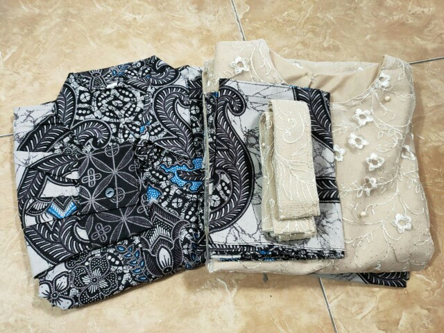 New Arrival Batik Couple Kebaya Set Monica Series Tunangan Lamaran Wisuda Kondangan Kekinian 2021