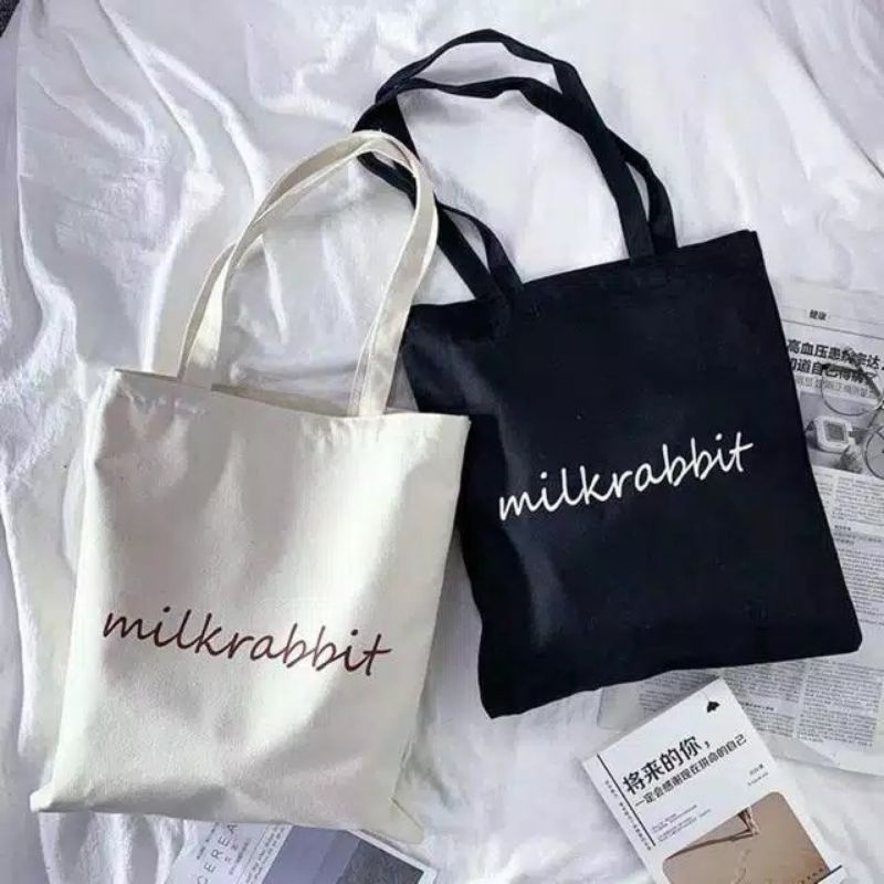 Tote Bag Wanita Pakai Resleting Tas Tote Kuliah Murah Kanvas