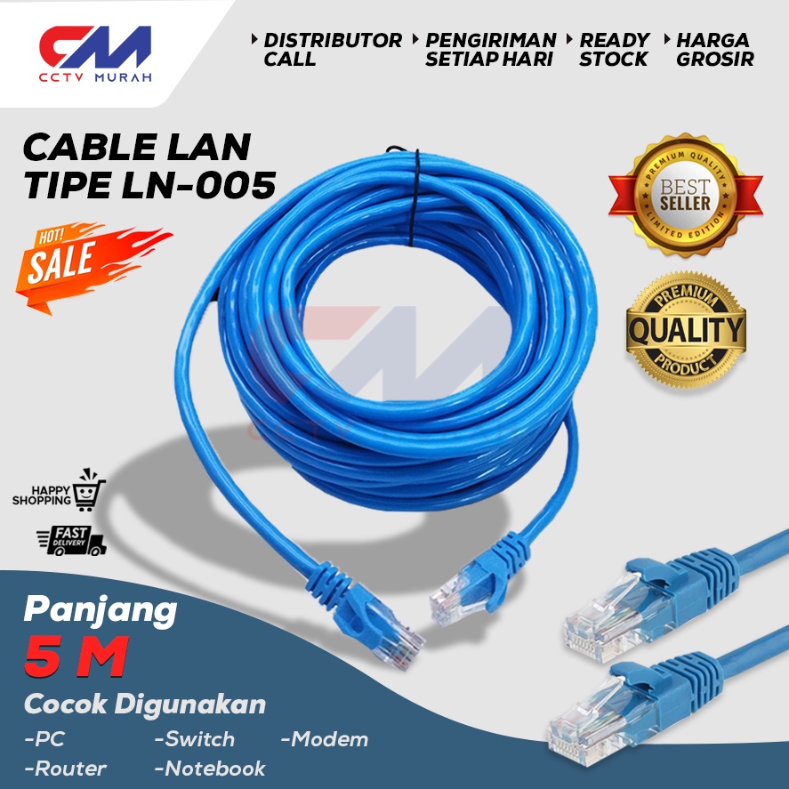 Kabel LAN CAT 6E - Panjang 5 Meter