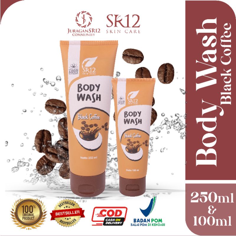 BODY WASH BLACK COFFEE SR12 / SABUN KOPI AMPUH MENGANGKAT SEL KULIT MATI