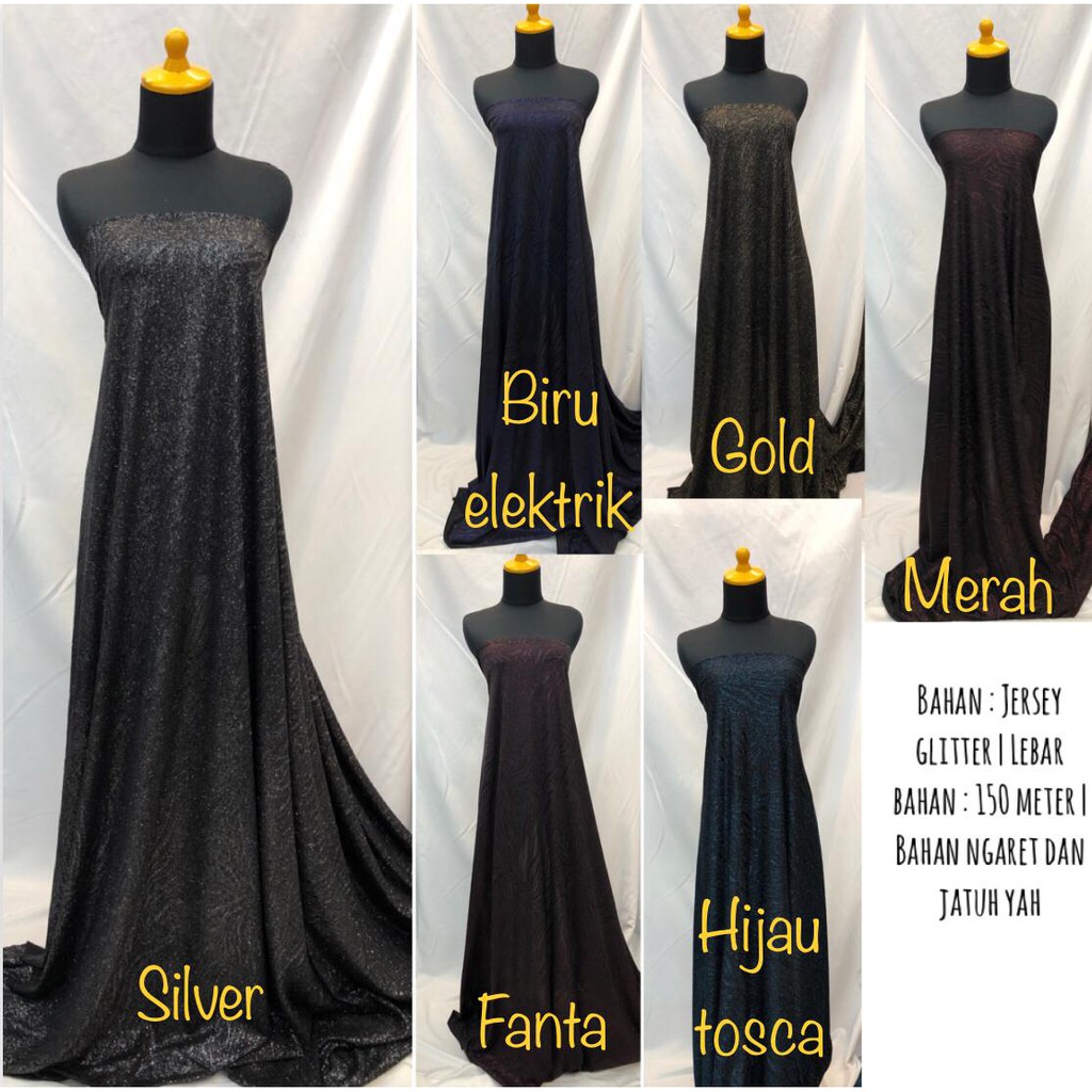 

KAIN MOTIF JERSEY GLITTER | Lebar bahan 150 cm | Harga tertera per 1/2 meter = 50 cm