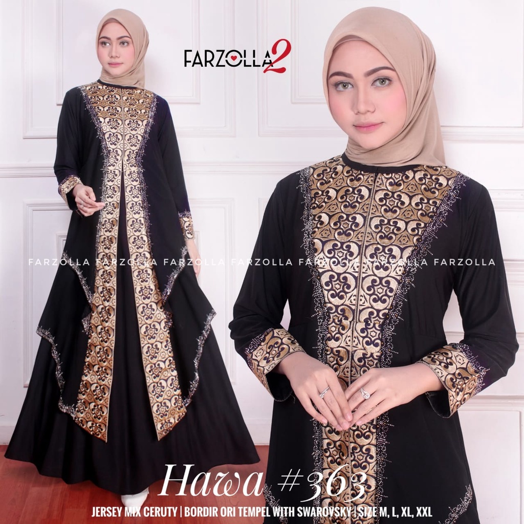 Gamis Turkey 1412 Hawa #363 Original By Mega Store Farzolla 2 Longdress Busana Muslimah