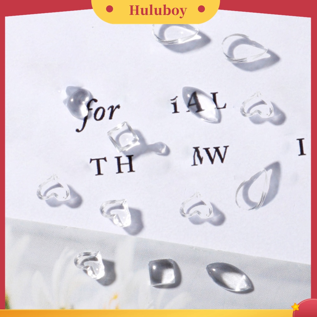 Huluboy Huluboy♡ 100pcs / Set Ornamen Resin 3D Efek Penetrasi Translucent Untuk Dekorasi Nail Art Charms