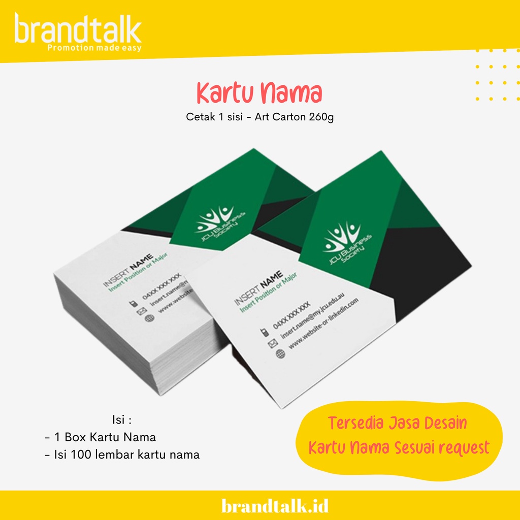 

Cetak Kartu Nama 1 sisi- Bahan AC 260 gr + Boks - Tanpa Laminasi