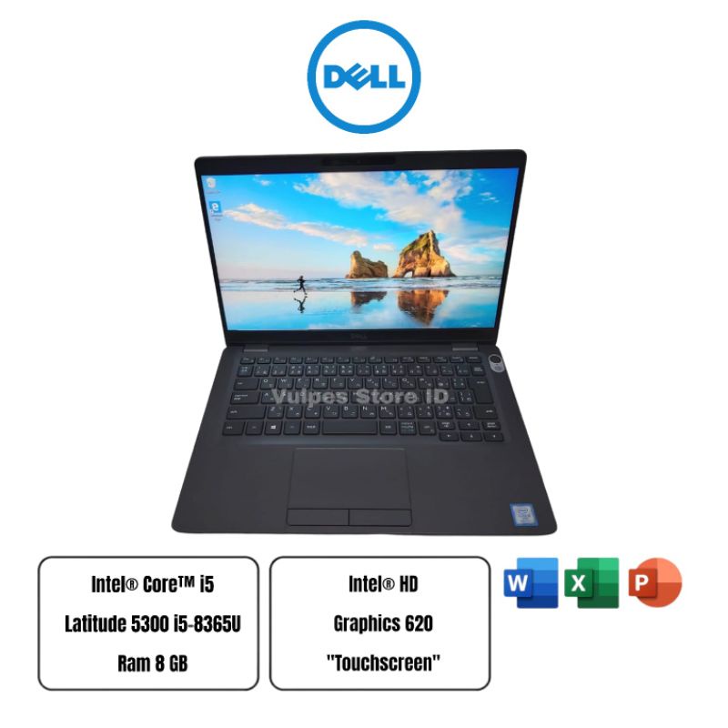 Laptop Touchscreen Dell Latitude 5300 core i5 gen 8365u Ram 8GB / Ram 16GB Murah Berkualitas