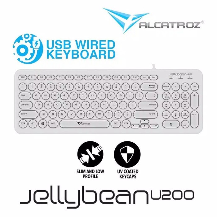 Alcatroz Keyboard Wired JellyBean U200 2 Tahun Garansi Resmi - Putih