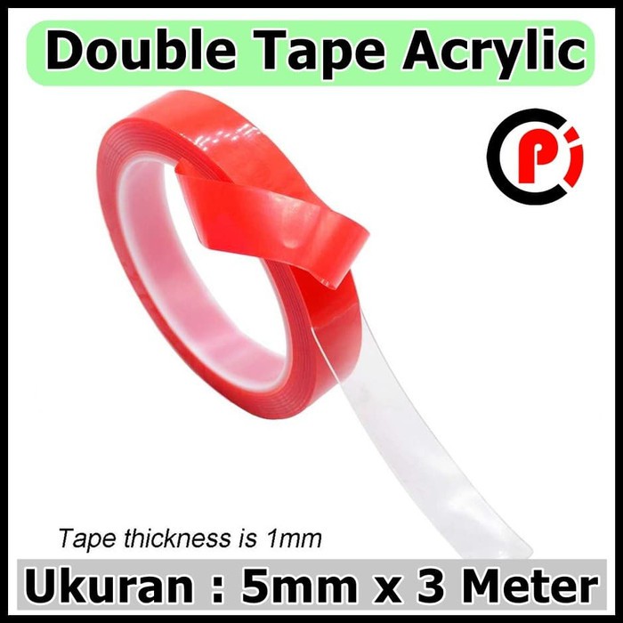 Double Tape Acrylic Adhesive Transparent No Trace Sticker 5mm x 3m