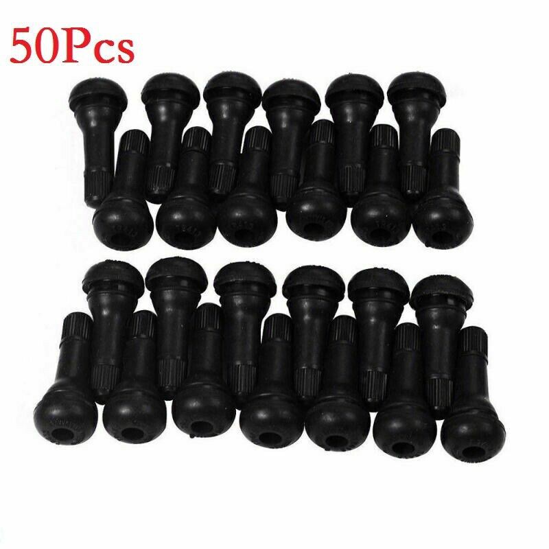 Xuming (50pcs) Tr413 Snap Karet Pendek Tubeless Hitam Di Batang Katup Ban Ban