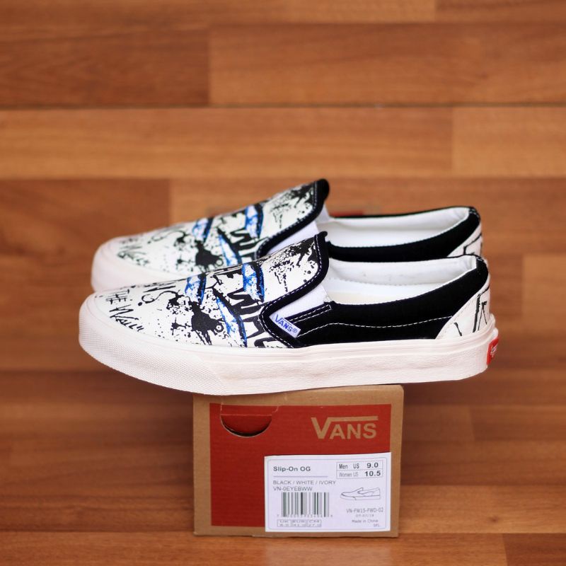 Sepatu Vans Slip On Blue Tuna Premium / Vans Slip On OG Lx Ralph Steadman Blue tuna / Vans Slip On Termurah