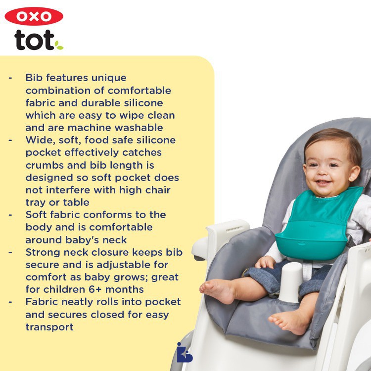 Oxo Tot Roll Up Bib | Celemek Makan