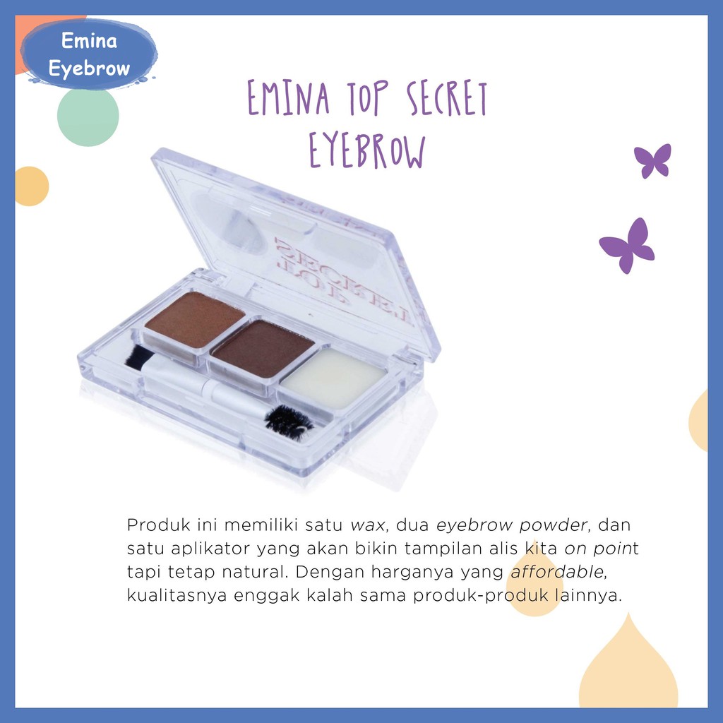 EMINA EYE SERIES (Eyehadow, eyeliner, aqua macara, eyebrow, total eclipse pen liner )