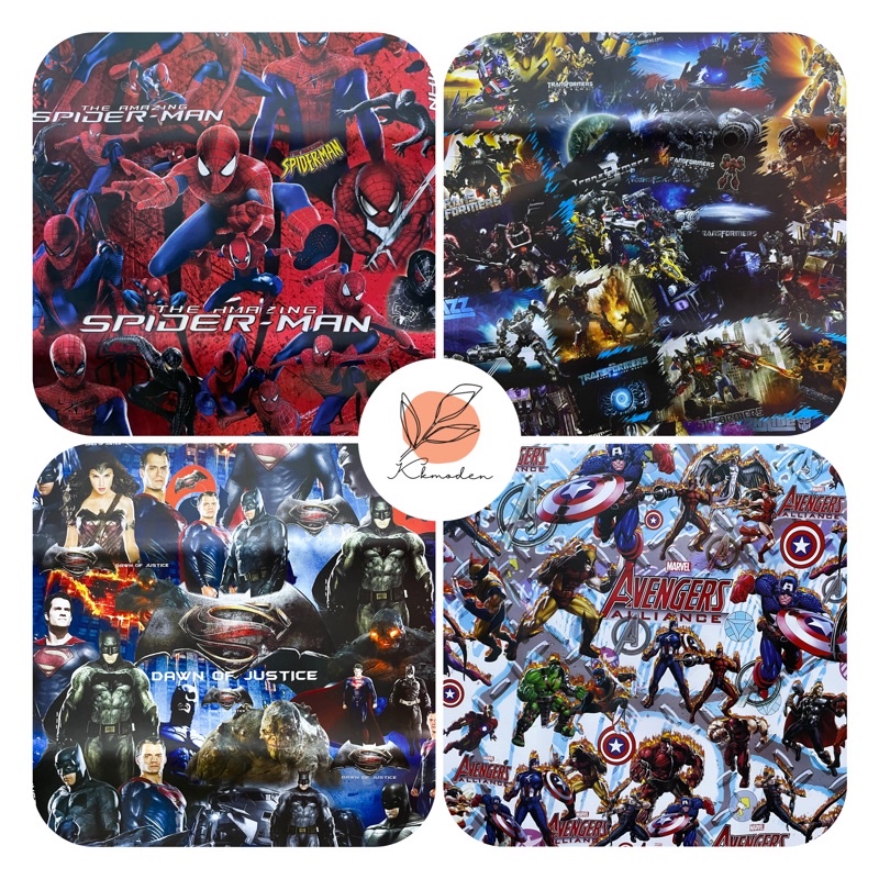 

KERTAS KADO GLOSSY MOTIF AVENGER-BATMAN-SUPERMAN-SPIDERMAN-TOBOT-TRANSFORMERS-TOBOT