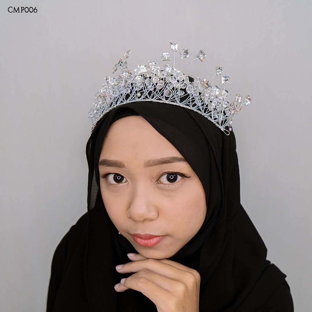 [PALING LARIS] MAHKOTA BRIDAL SHOWER ASESORIS PESTA SILVER PERMATA CMP006