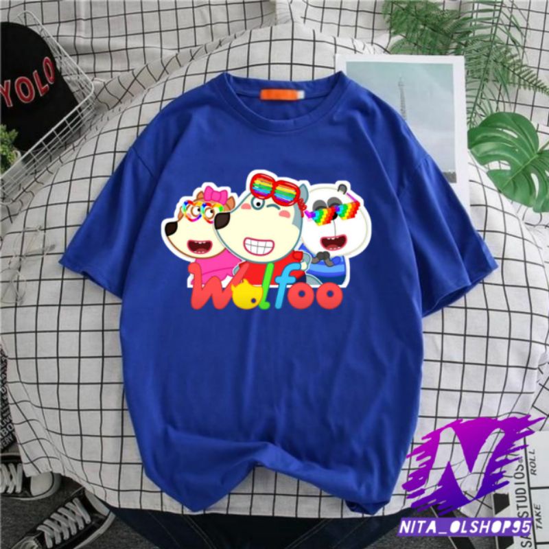 baju anak wolfoo kaos wolfoo luci dan Pando