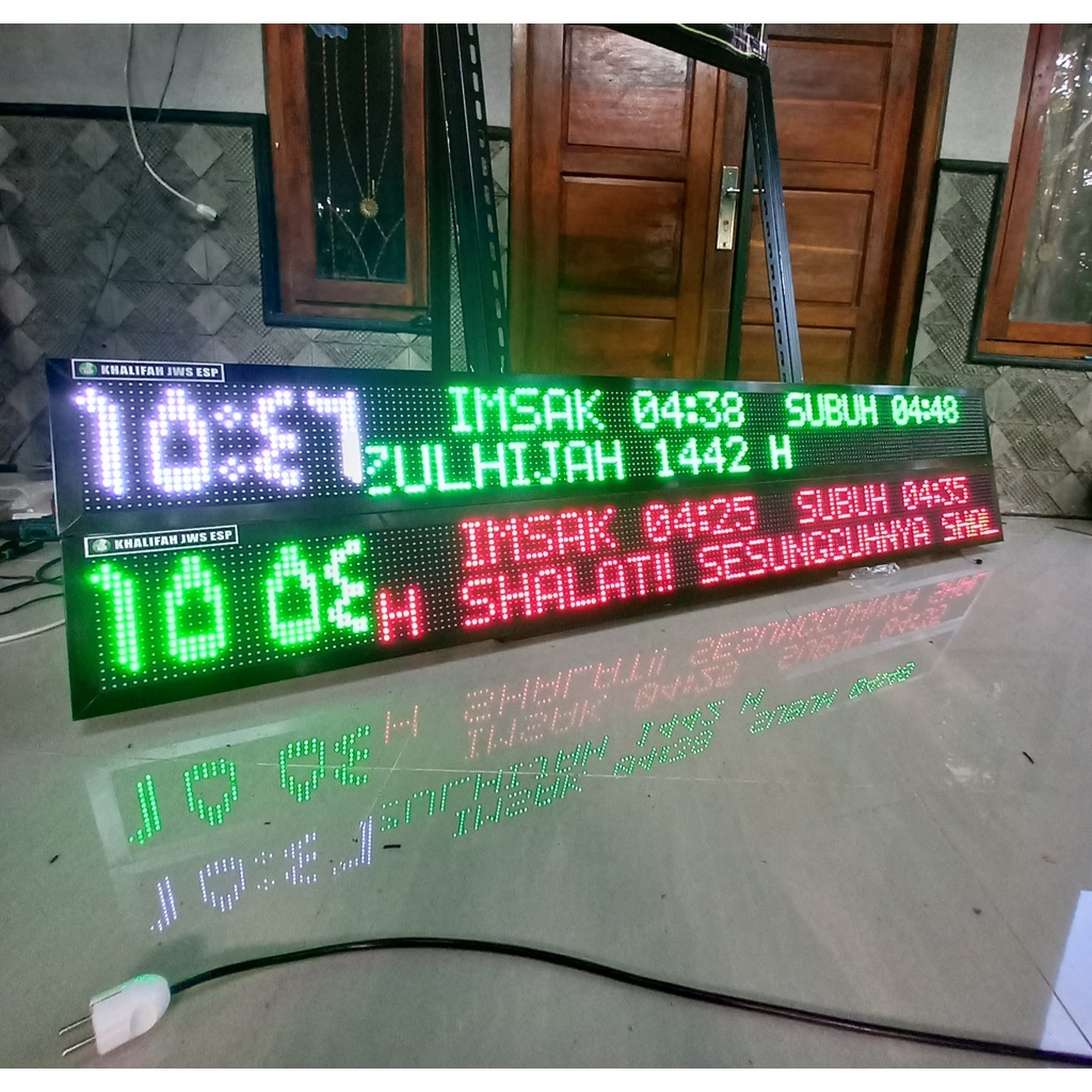 Running text jadwal/ jam waktu shalat JWS.Esp wifi 200cm x20cm