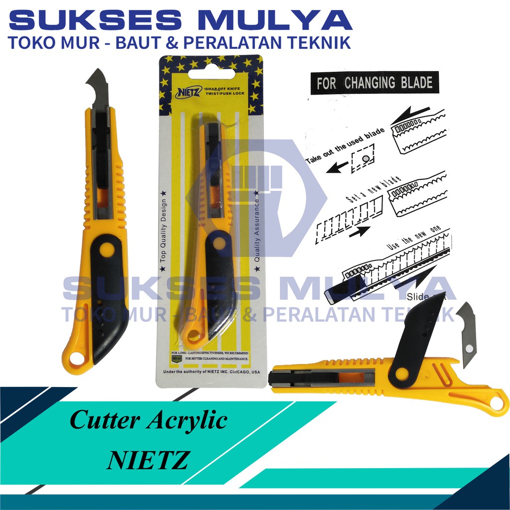 

NIETZ Pisau Cutter Acrylic/ Pisau Pemotong Akrilik