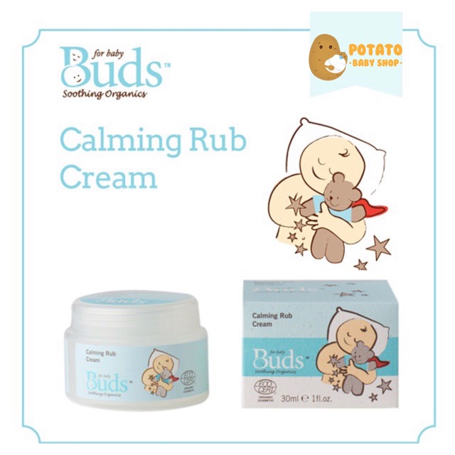 Buds Calming Rub Cream Jar Tube - Krim Pengganti Telon Organik / Anti KoliK Anti Kembung - Krim Penghangat Badan