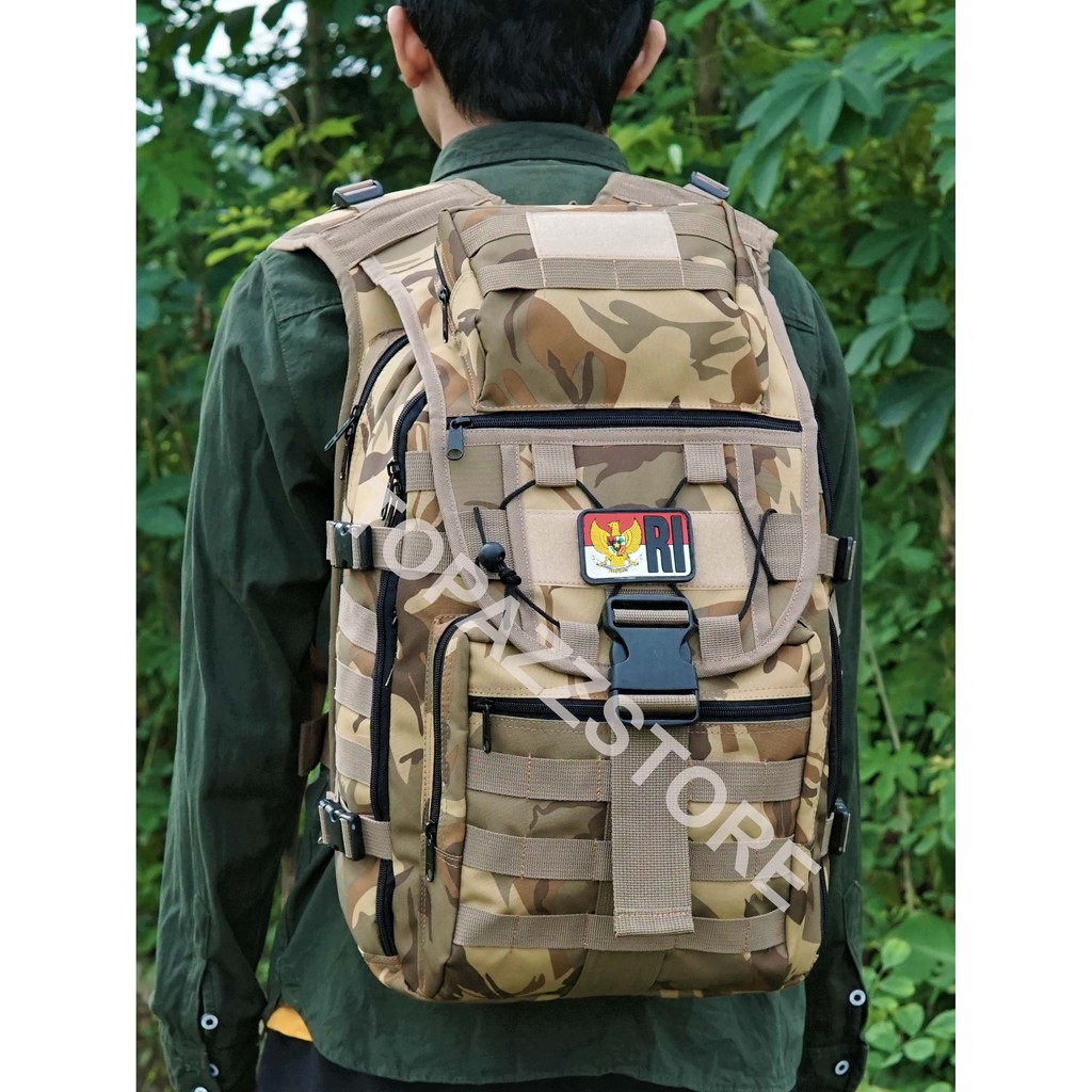 Tas Tactical Army Loreng Gurun Tentara Ransel Punggung Polisi Militer Backpack TNI Libanon