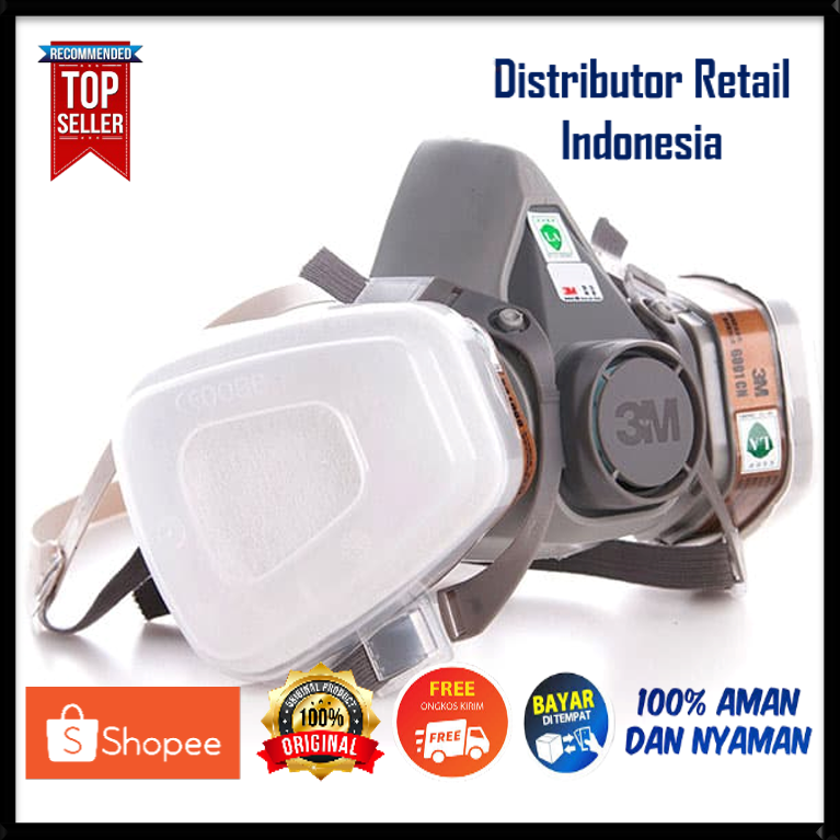 3M Mask Half Facepiece Respirator Half Gas / Masker Debu Masker Lab / Masker Gravity / Mask Painting