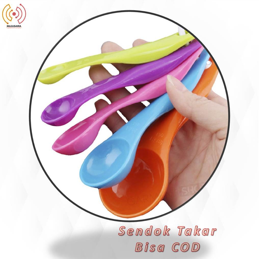 Sendok Takar Gram 5 in 1  Set Warna Warni Untuk Takaran Bubuk Kue Kopi Susu Bumbu