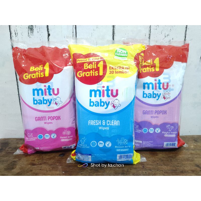 mitu baby wipes tisu basah baby 50s x 2pack buy1 get1