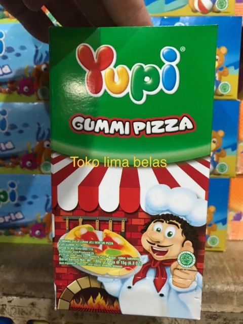 Yupi Gummi Pizza. 1 box isi 12 Pcs