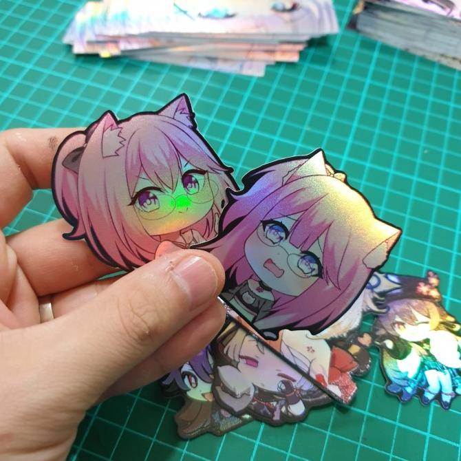 

(BISA COD) Sticker Hologram Anime - PSH1014 - nekopoi 2pcs TERLENGKAP Kode 980