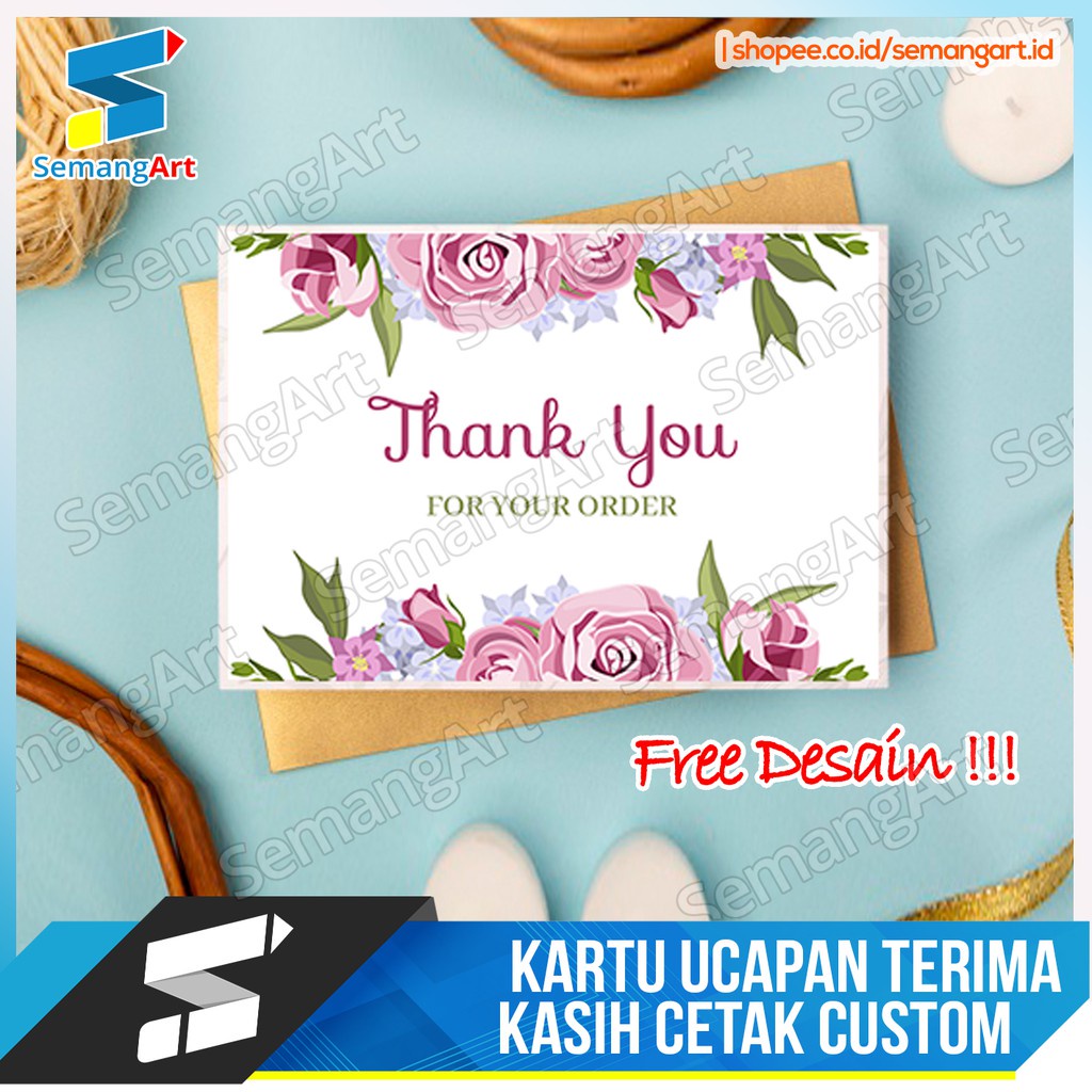 Thanks Card Kartu Ucapan Terima Kasih / Thank You Souvenir Online Shop Desain Custom