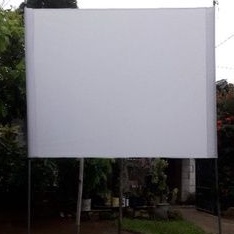 layar proyektor putih polos size 150cm x 150cm bahan tanpa sambungan