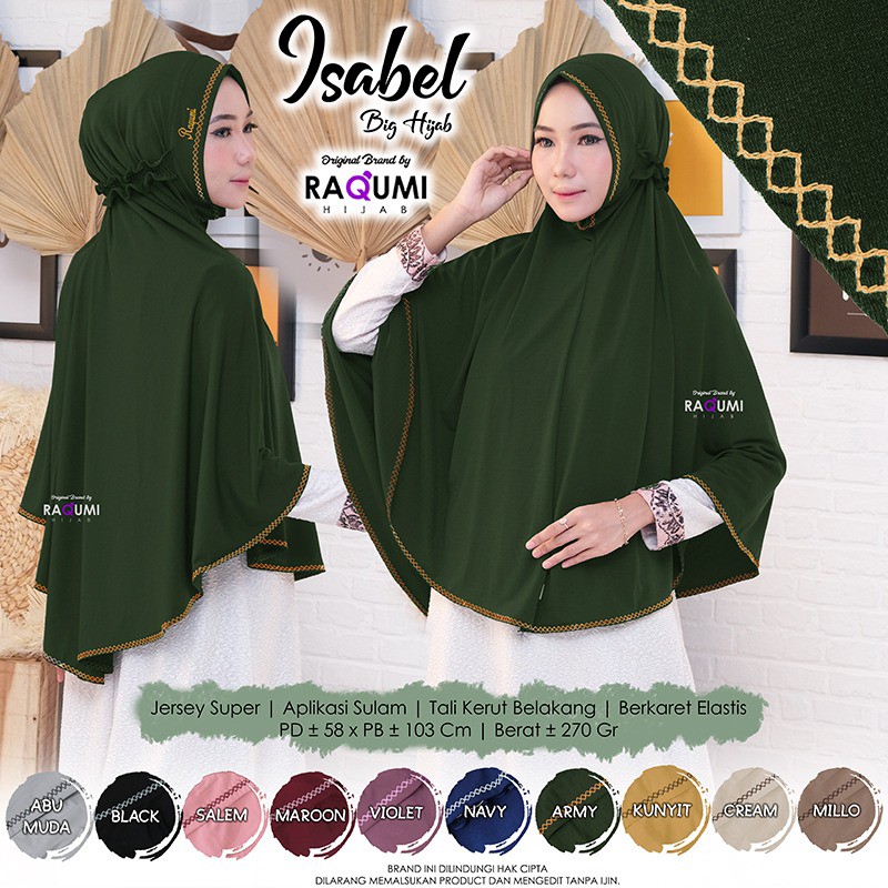 HIJAB INSTAN Intan / ISABEL RAQUMI BIG HIJAB SYIRIA JERSEY SUPER