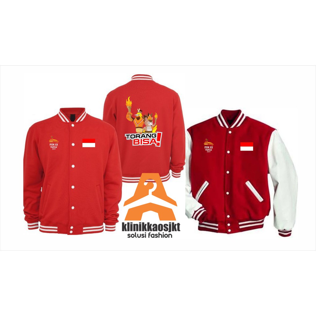 JAKET VARSITY - JAKET BASEBALL PON PAPUA TORANG BISA (BISA CUSTOM)