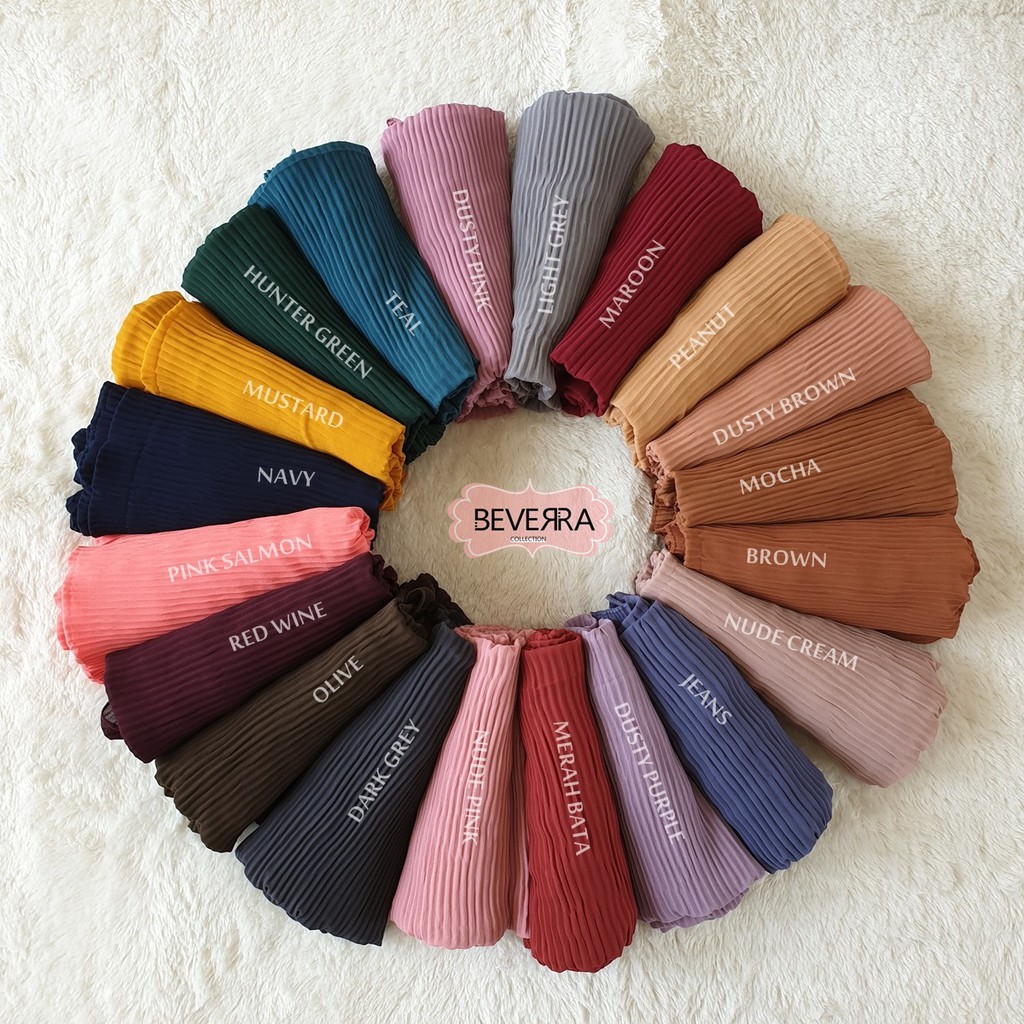 1 Pashmina Plisket crush bubble chiffon malaysia shawl A45 beverra hijab heavy chiffon pleated-7