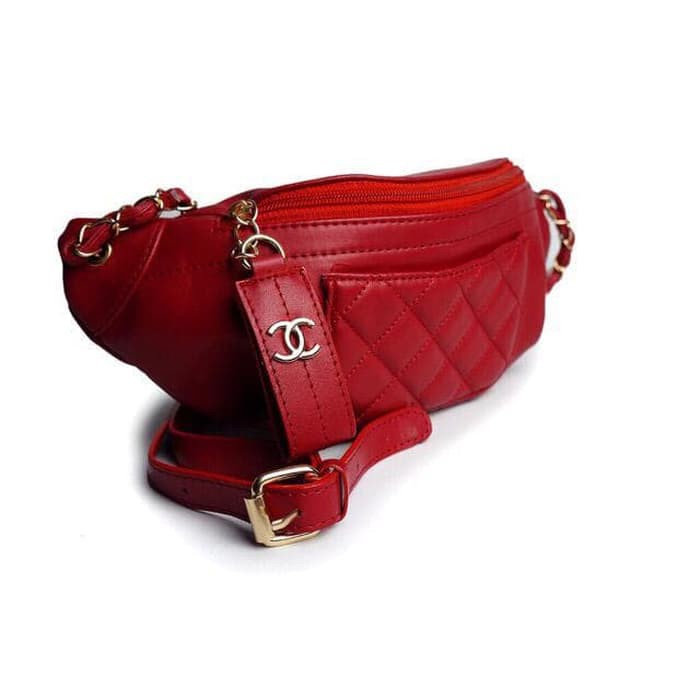 Tas wanita sling bag import Chanel - Hitam