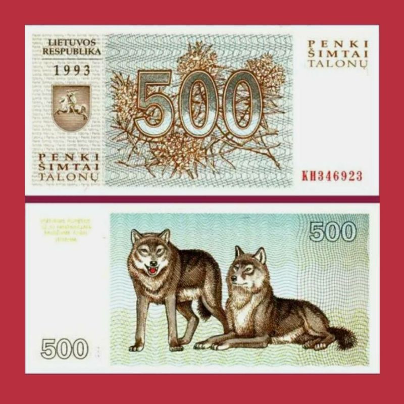 UANG ASING LITHUANIA 500 TALONU 1993 UNC ORIGINAL PRE EURO