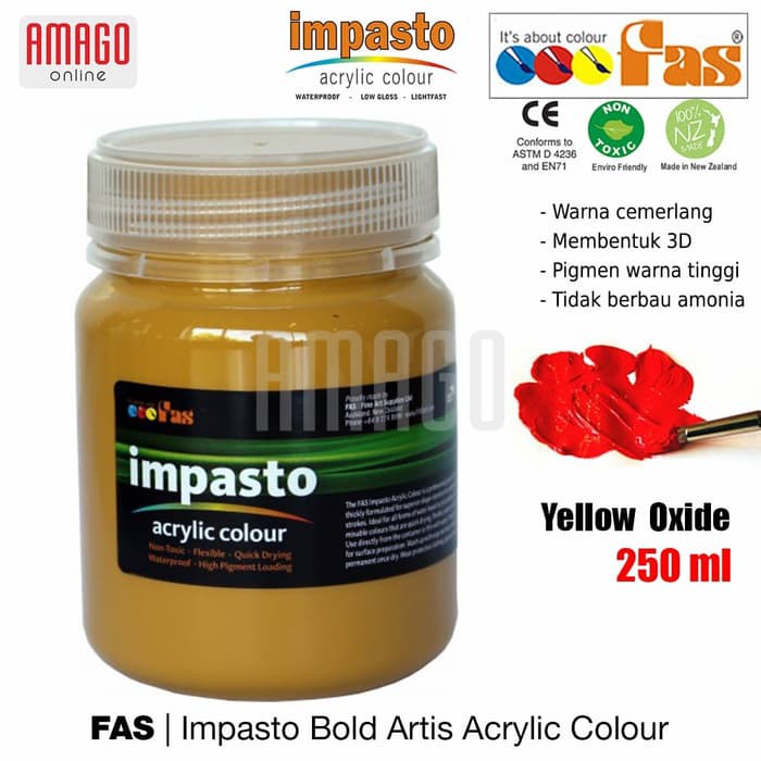 FAS - IMPASTO ACRYLIC PROFESSIONAL PAINT - 250 ml - YELLOW OXIDE