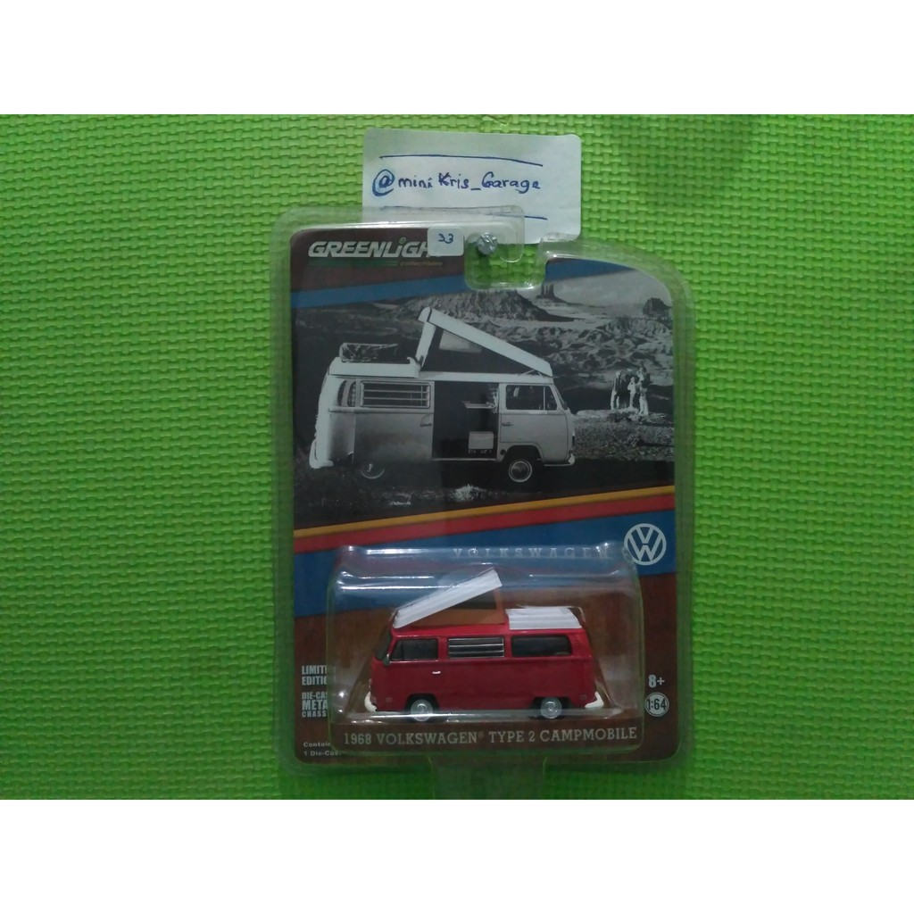 Greenlight VW 1968 Volkswagen Type 2 Campmobile Merah