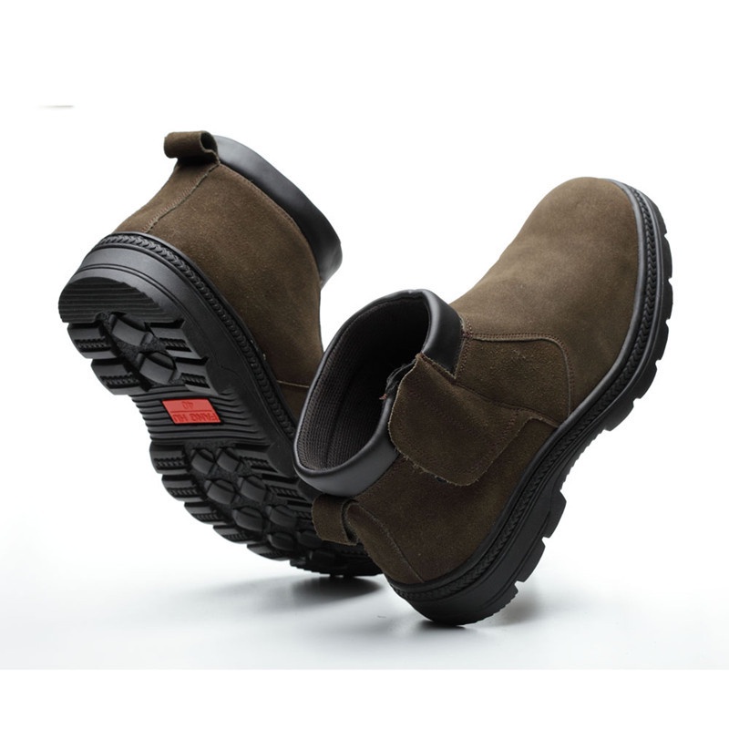 COD Safety Shoes Ujung Besi Kerja Proyek Kulit Asli Olahraga Sepatu Safety Boots Pria Kantor Konstruksi Waterproof 090