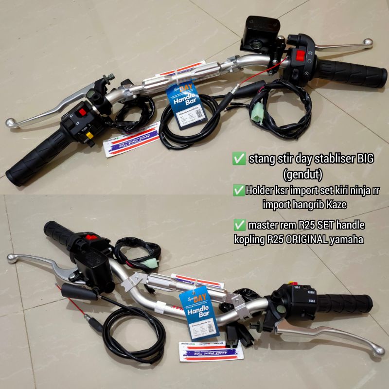 paket stir daytona stang stir day set master rem Yamaha R25 handle kopling R25 original holder ksr h