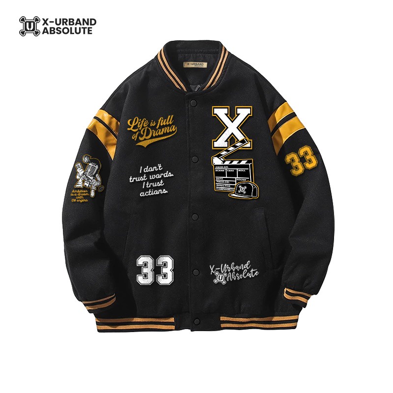 Jaket Varsity Bad Boy Unisex Waterproof Windproof Baseball Full Bordir A218