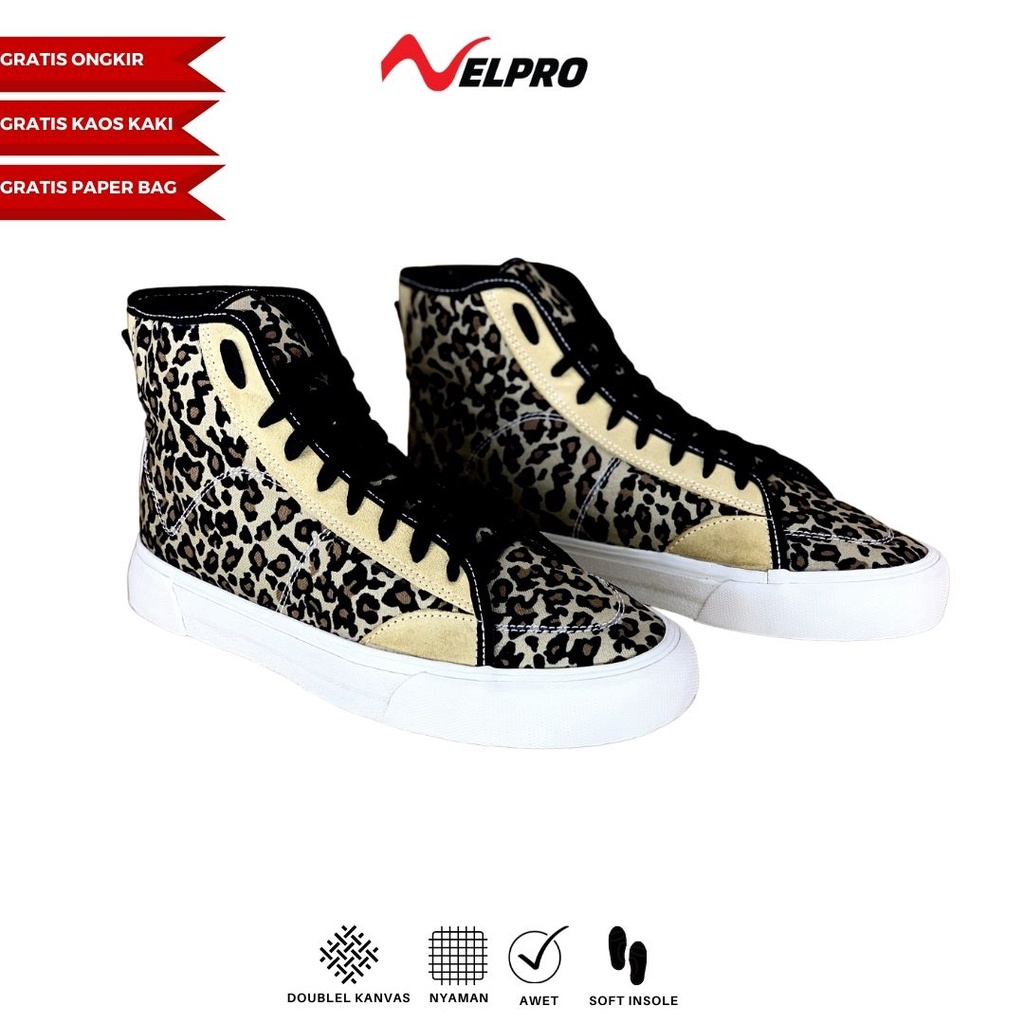 Velpro Deluxe Edition High Leopard | Sepatu Original | Sepatu Pria | Sepatu Wanita | Sepatu Sekolah 