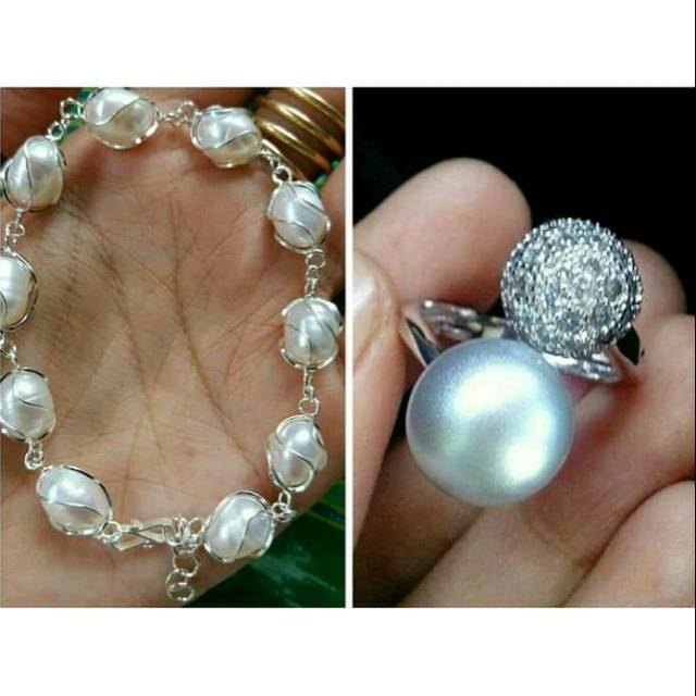 New set perak mutiara tawar