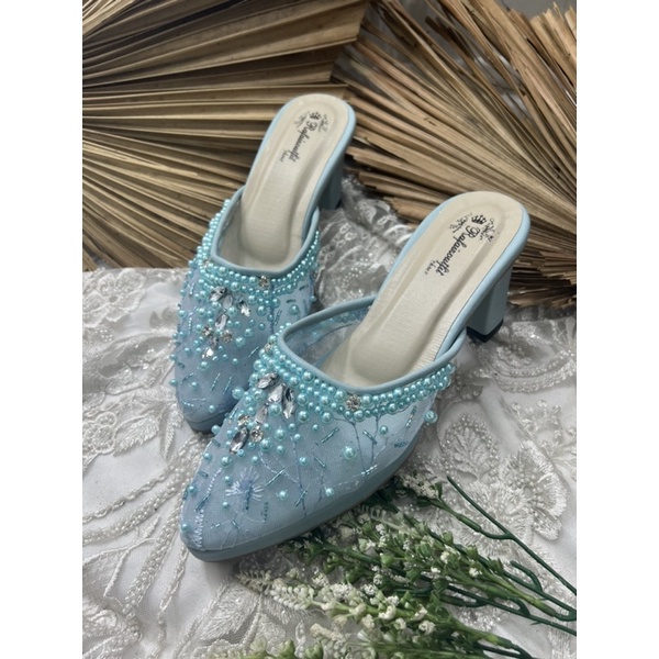 sepatu wanita Angela babyblue tinggi 7cm tahu