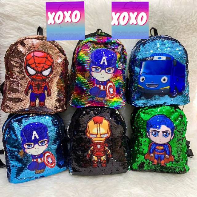 TAS RANSEL/ Tas Sekolah Anak Tas SEQUIN ANAK LAKI KARAKTER
