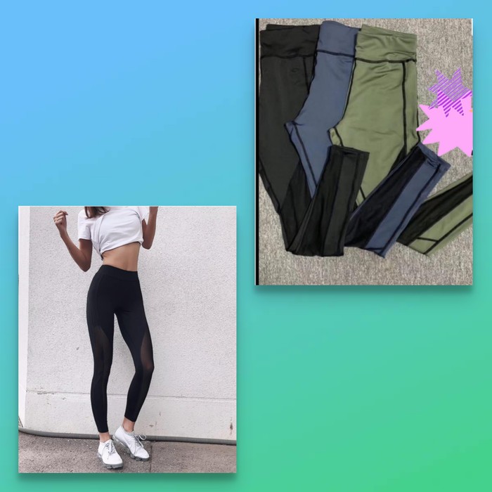 Celana Legging Sport Transparan Samping 1032