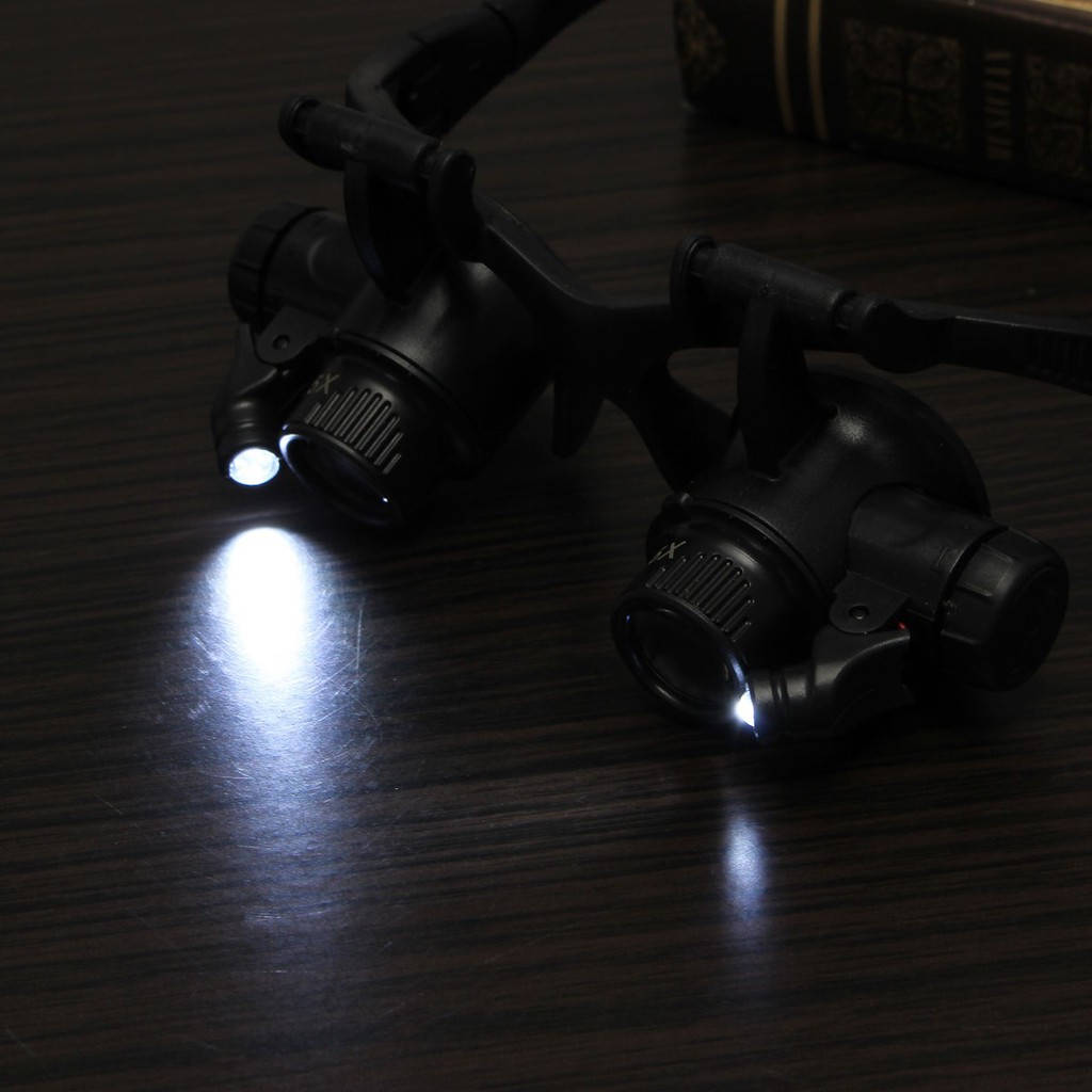 Magnifier Spectacles Glasses 10x-15x-20x-25x with LED Lamp