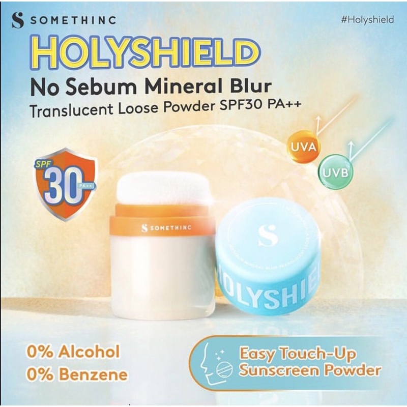 Somethinc Holyshield No Sebum Mineral Blur Translucent Loose Powder SPF30 PA++ - Somethinc Sunscreen Powder